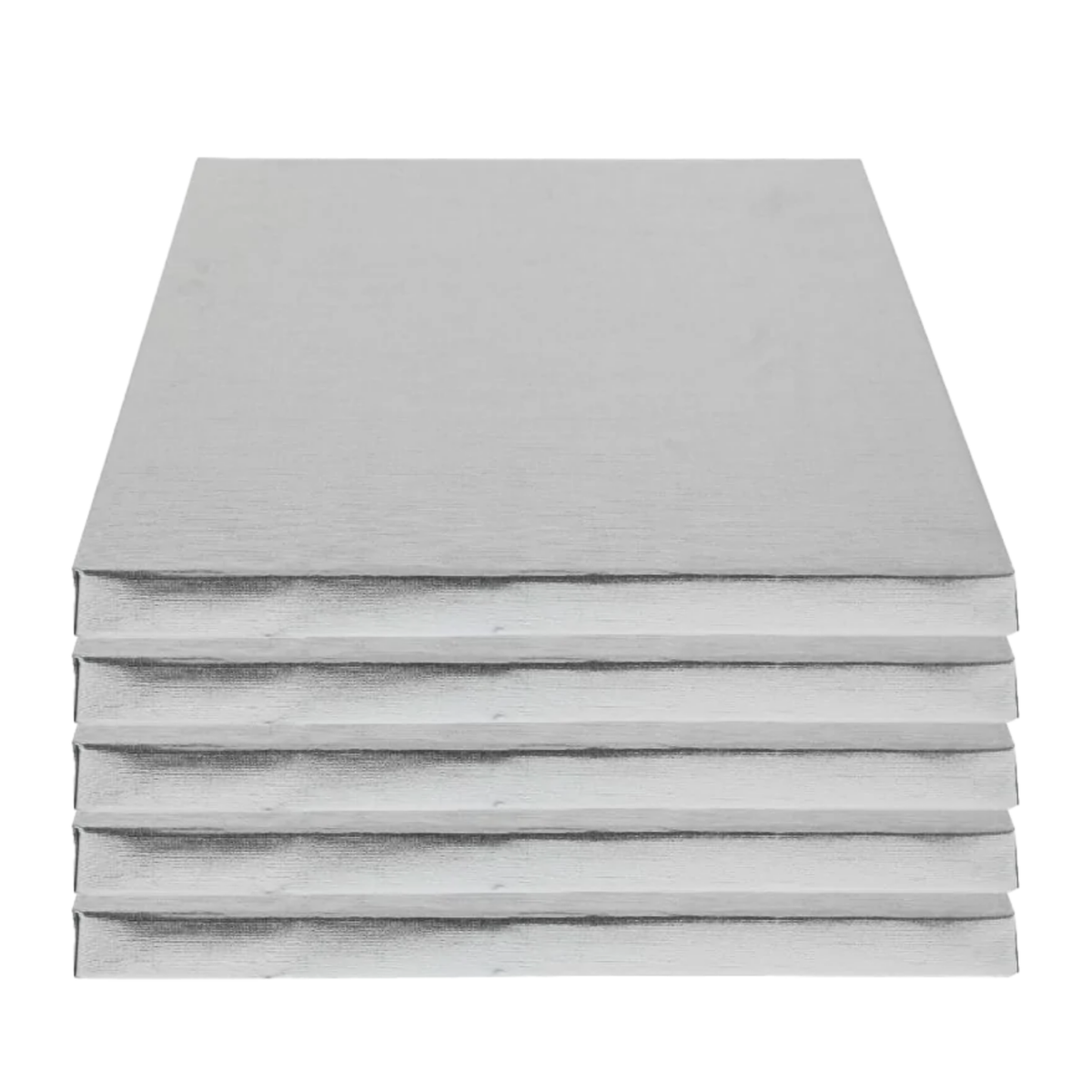 Lot de 5 plateaux de présentation carrés argentés pour gâteaux et pâtisseries