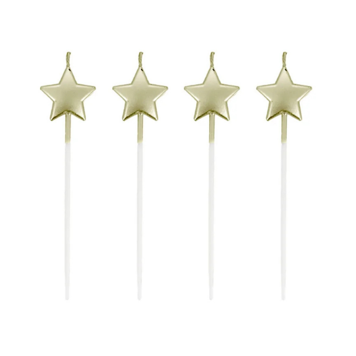 4 bougies étoiles dorées à piquer Patisdécor pour décoration de gâteau
