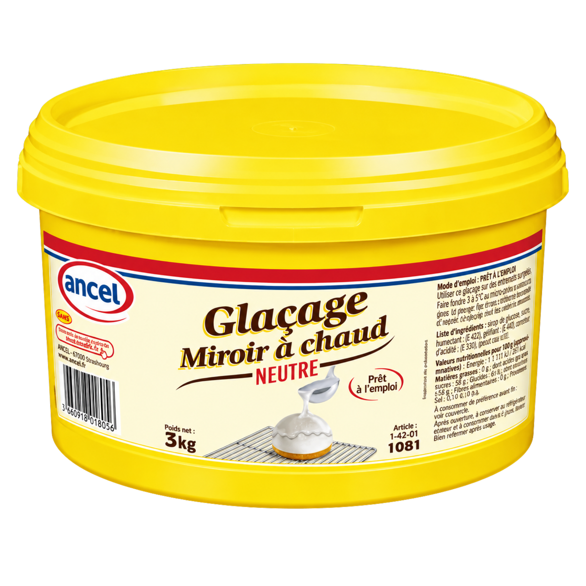 Glaçage miroir à chaud neutre Ancel 