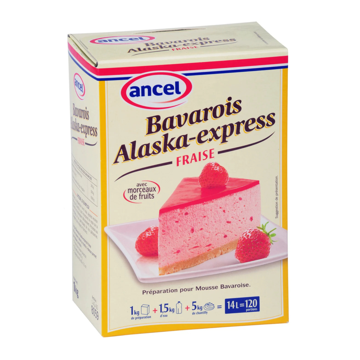 Préparation Bavarois Alaska Express Fraise1 kg Ancel 