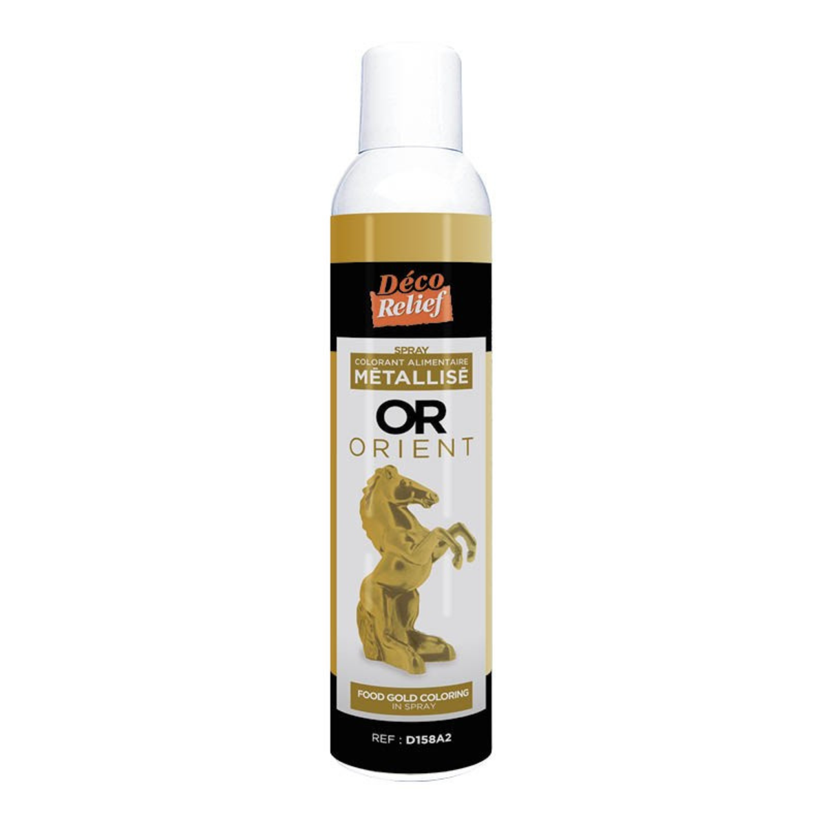 Spray colorant alimentaire métallisé Or orient 300ml Déco Relief
