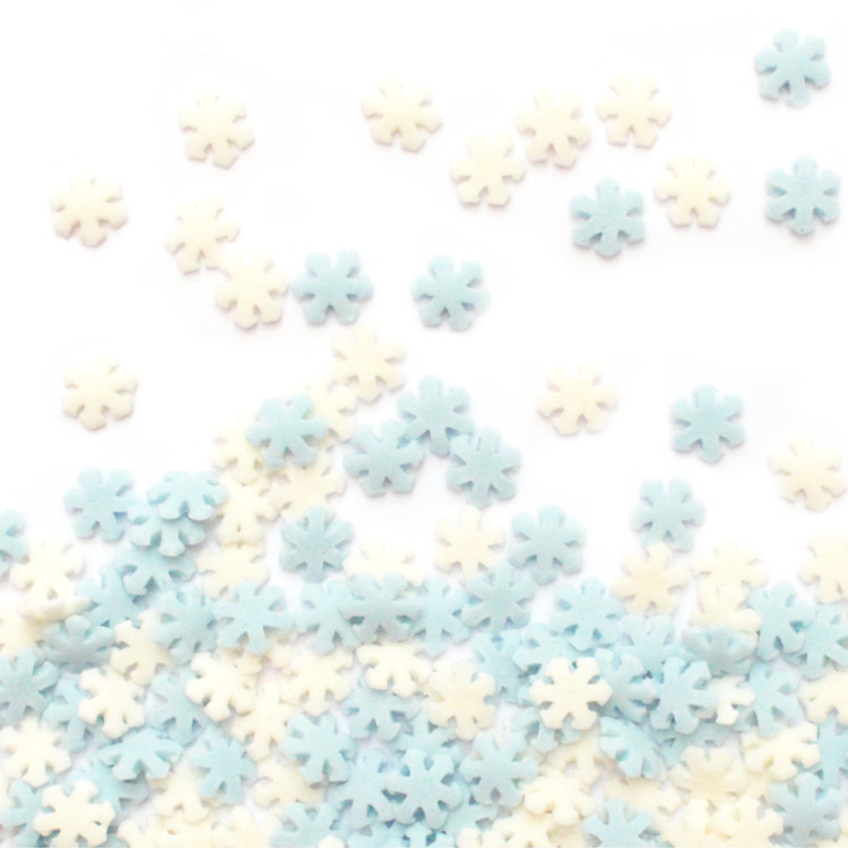 Décors en sucre flocons bleus et blancs