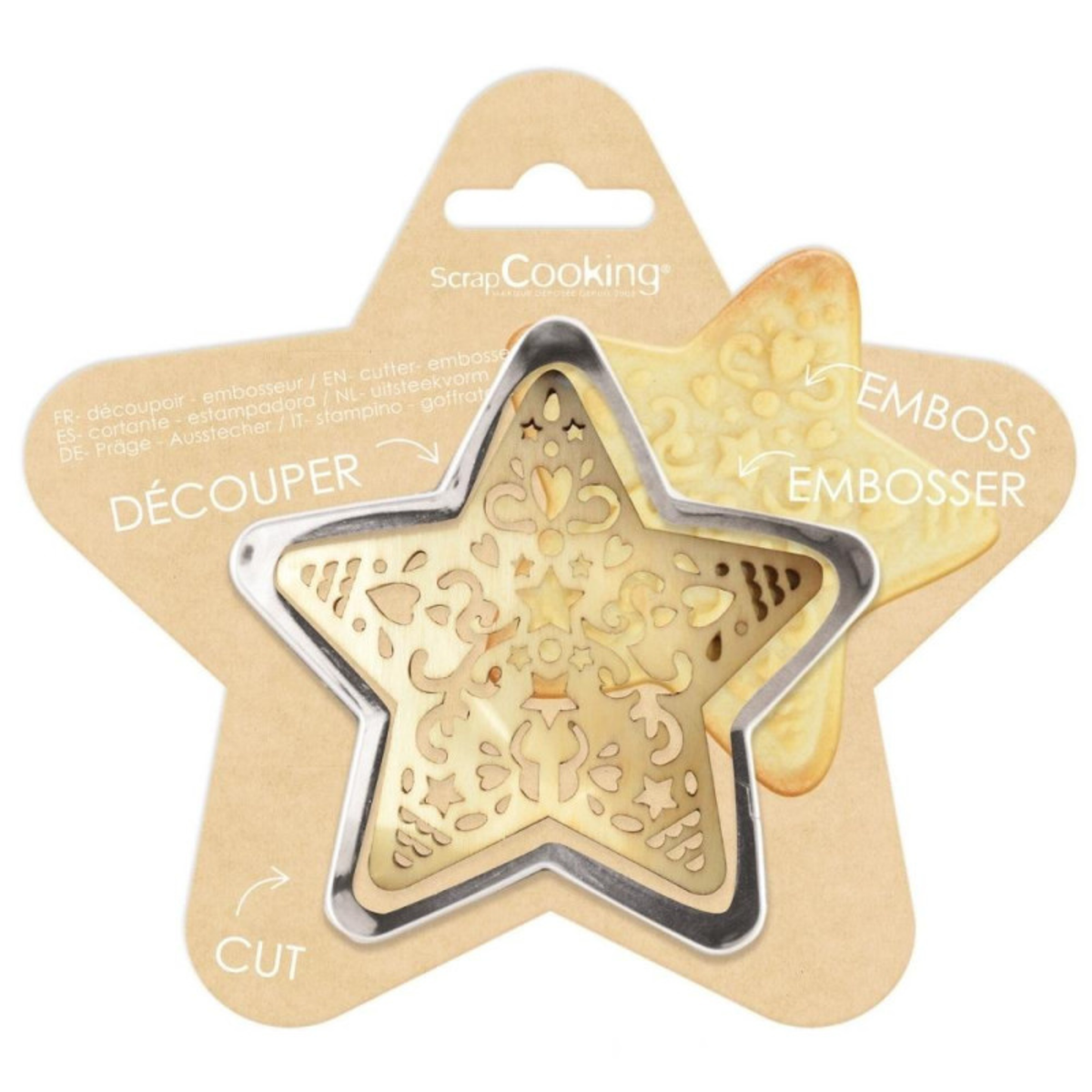 ScrapCooking – Emporte-pièce et embosseur bois Étoile