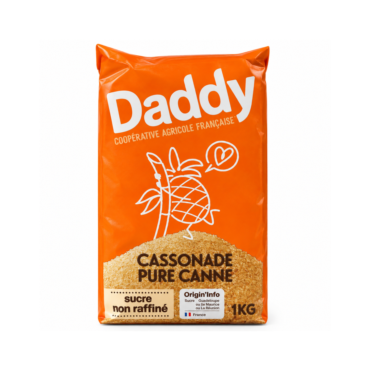 Sucre Cassonade Pure Canne Non Raffiné 1 kg Daddy