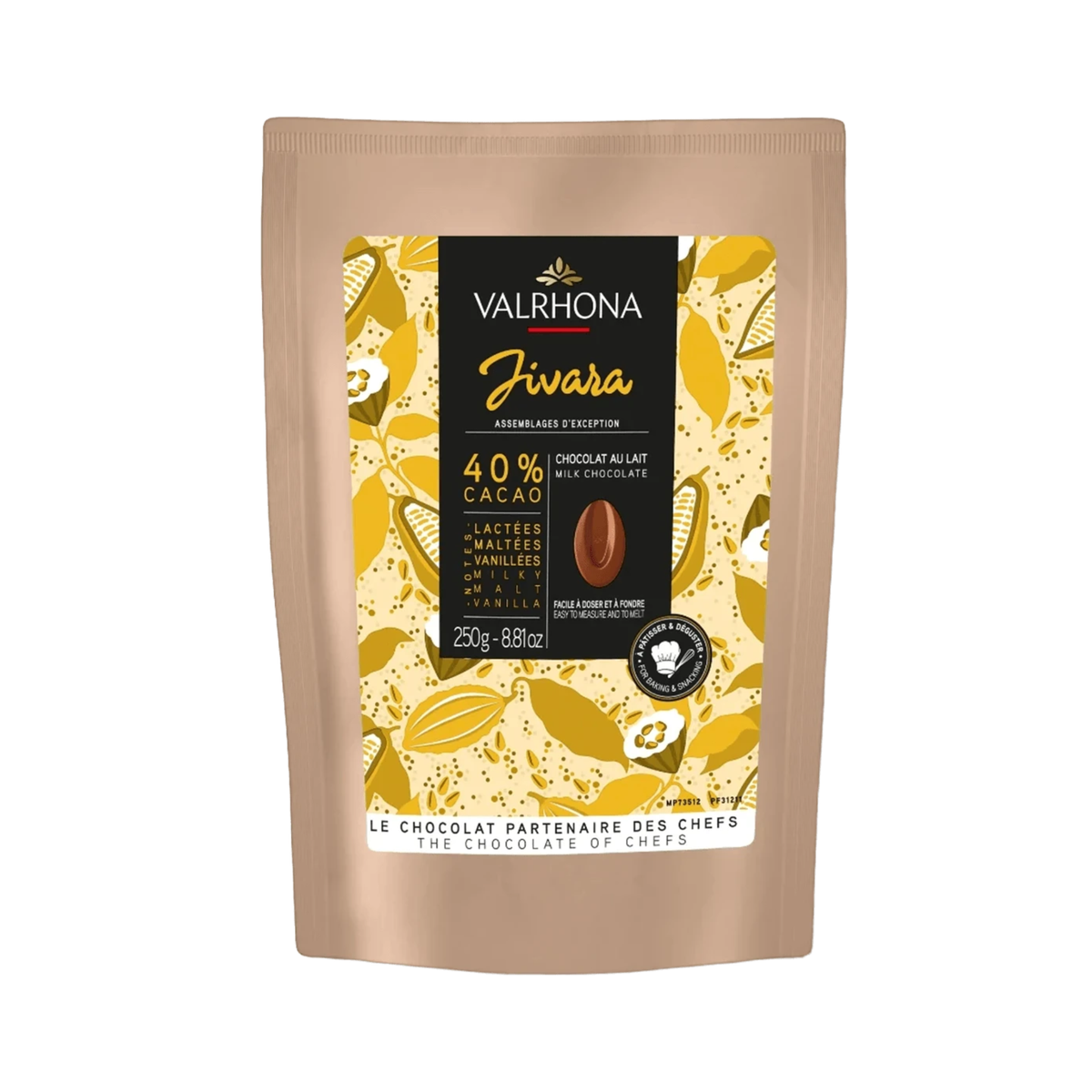 Chocolat de couverture au lait Jivara 40 % Valrhona 