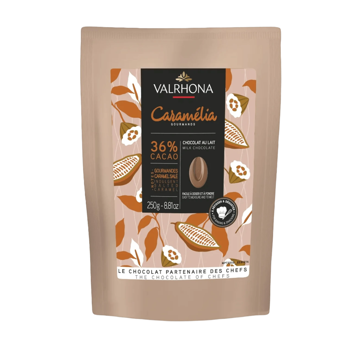 Chocolat de couverture au lait Caramélia 36 % 250 g Valrhona 