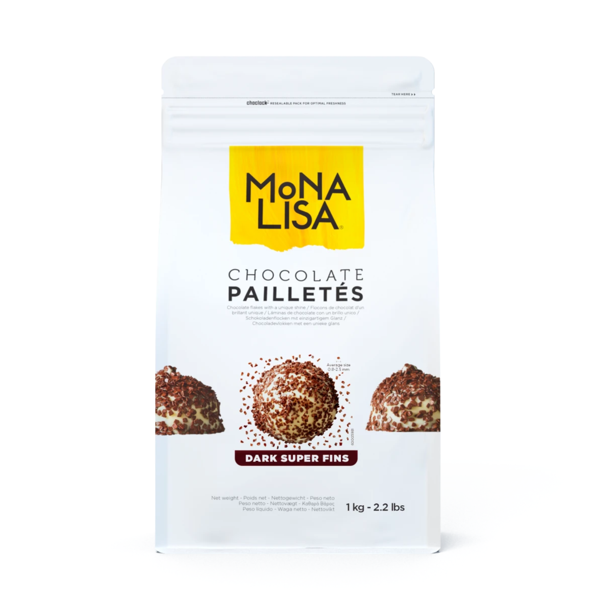 Pailletés Fins en Chocolat Noir - 1 kg Mona Lisa 