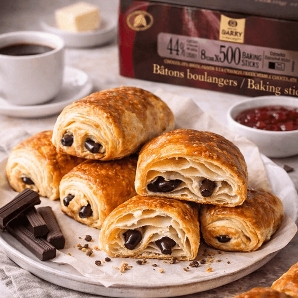 Bâtons Boulangers en Chocolat Noir 44 % Cacao Barry 