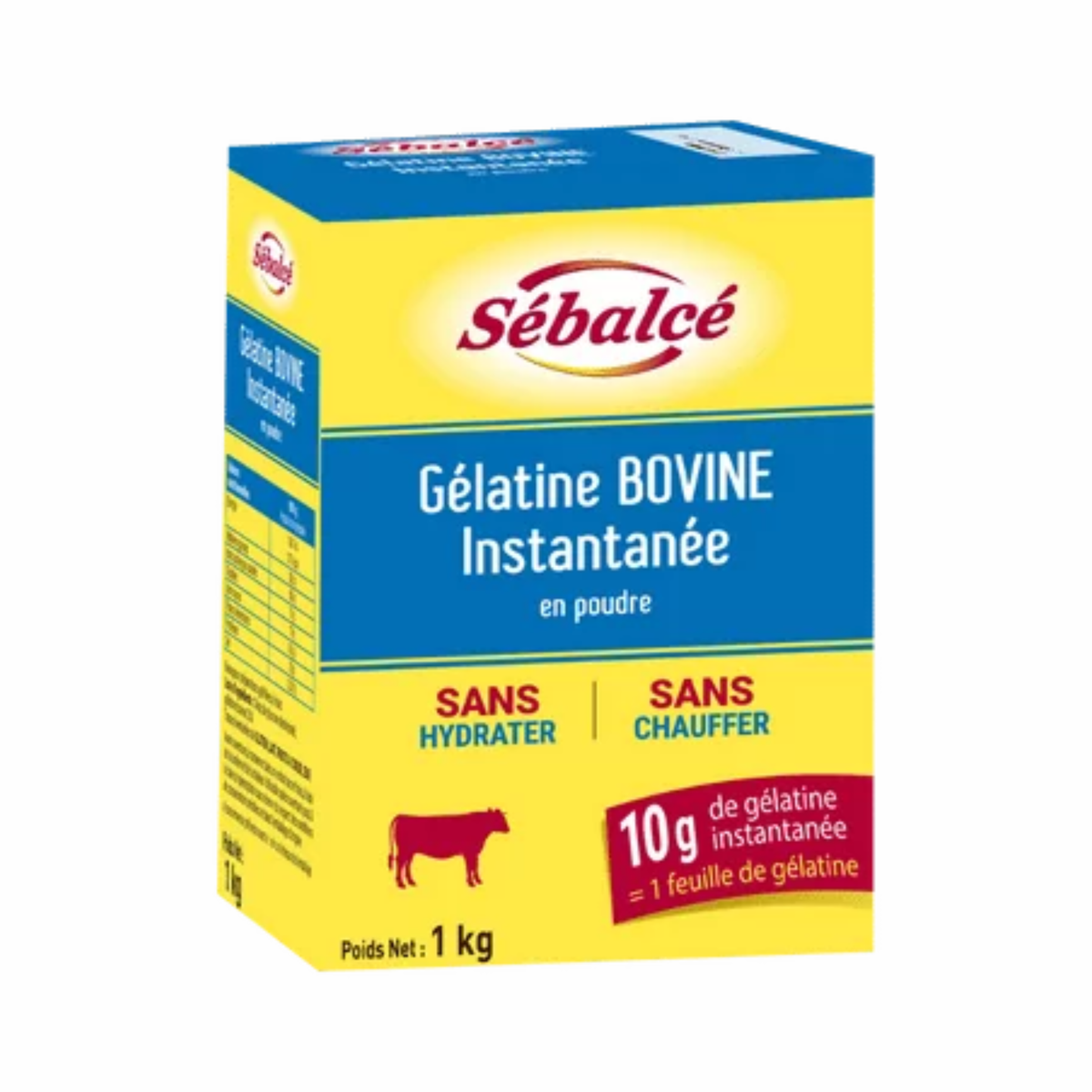 Sébalcé - Gélatine Bovine Instantanée en Poudre 1 kg