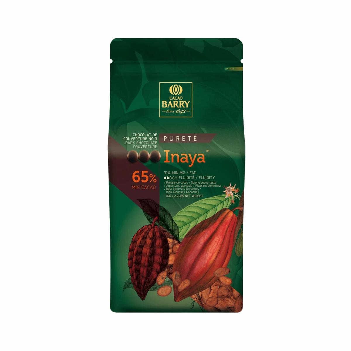 Cacao Barry - Chocolat Noir de Couverture Inaya 65 %