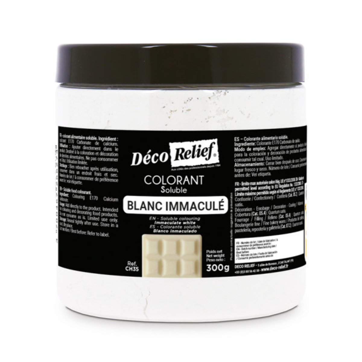 Déco Relief - Colorant alimentaire en poudre Blanc immaculé