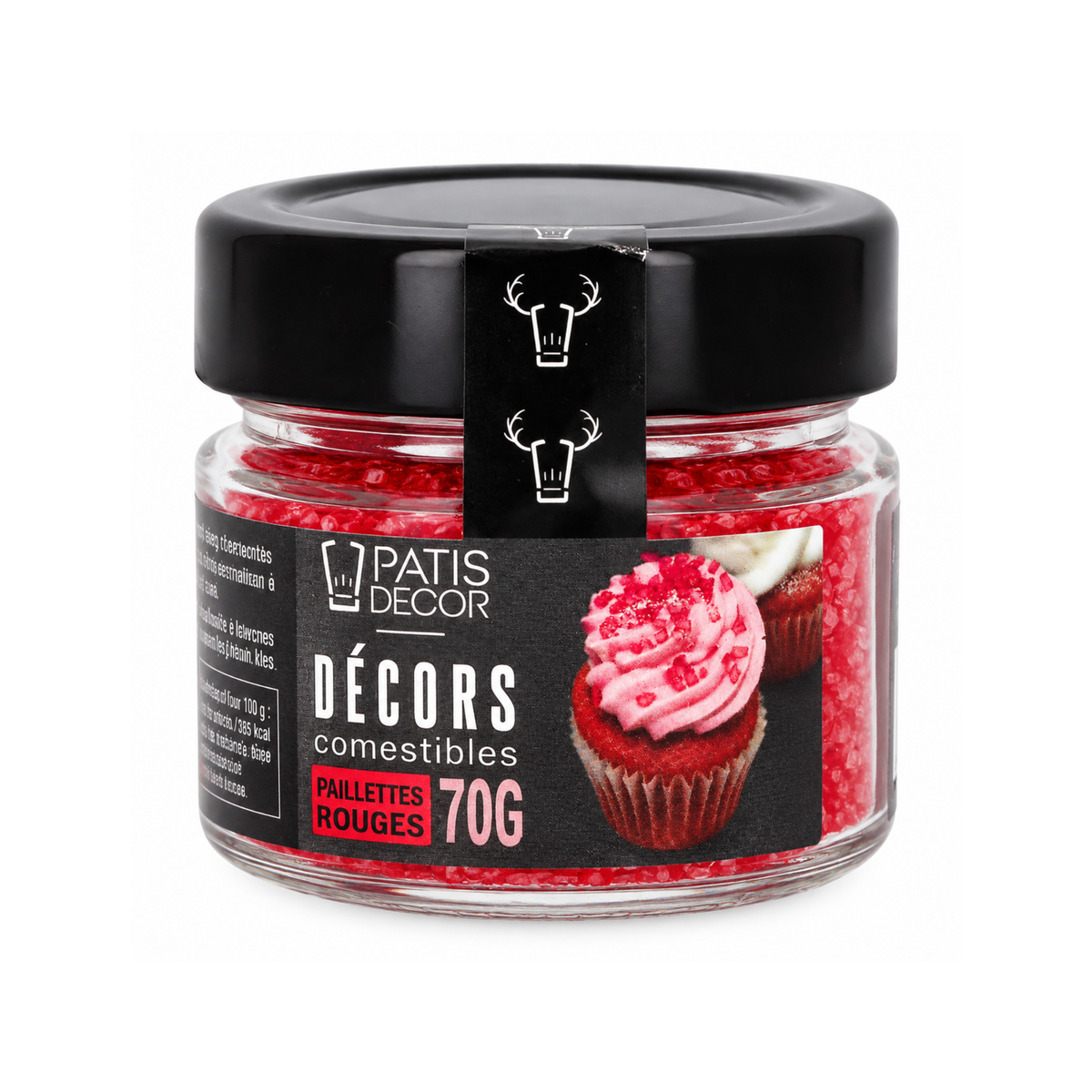 PatisDécor – Paillettes alimentaires rouges en sucre 85 g