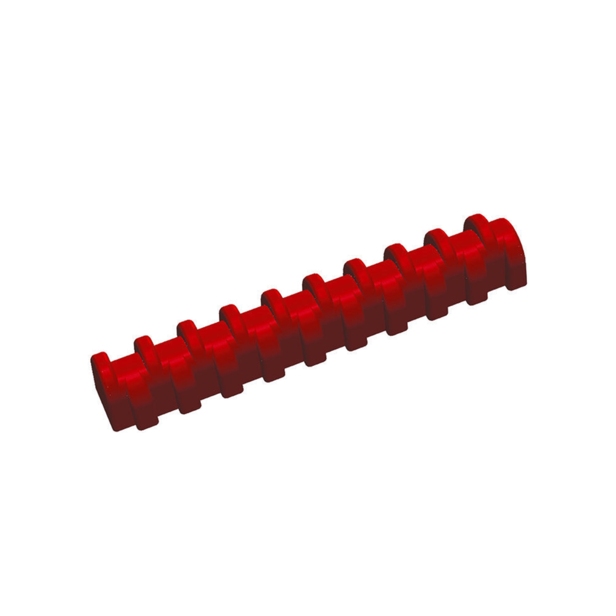 Moule à bûche cylindrique rouge avec reliefs striés