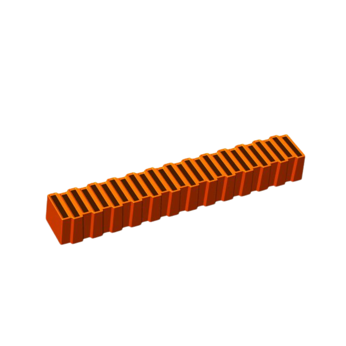 Moule à bûche long de forme rectangulaire à reliefs striés réguliers