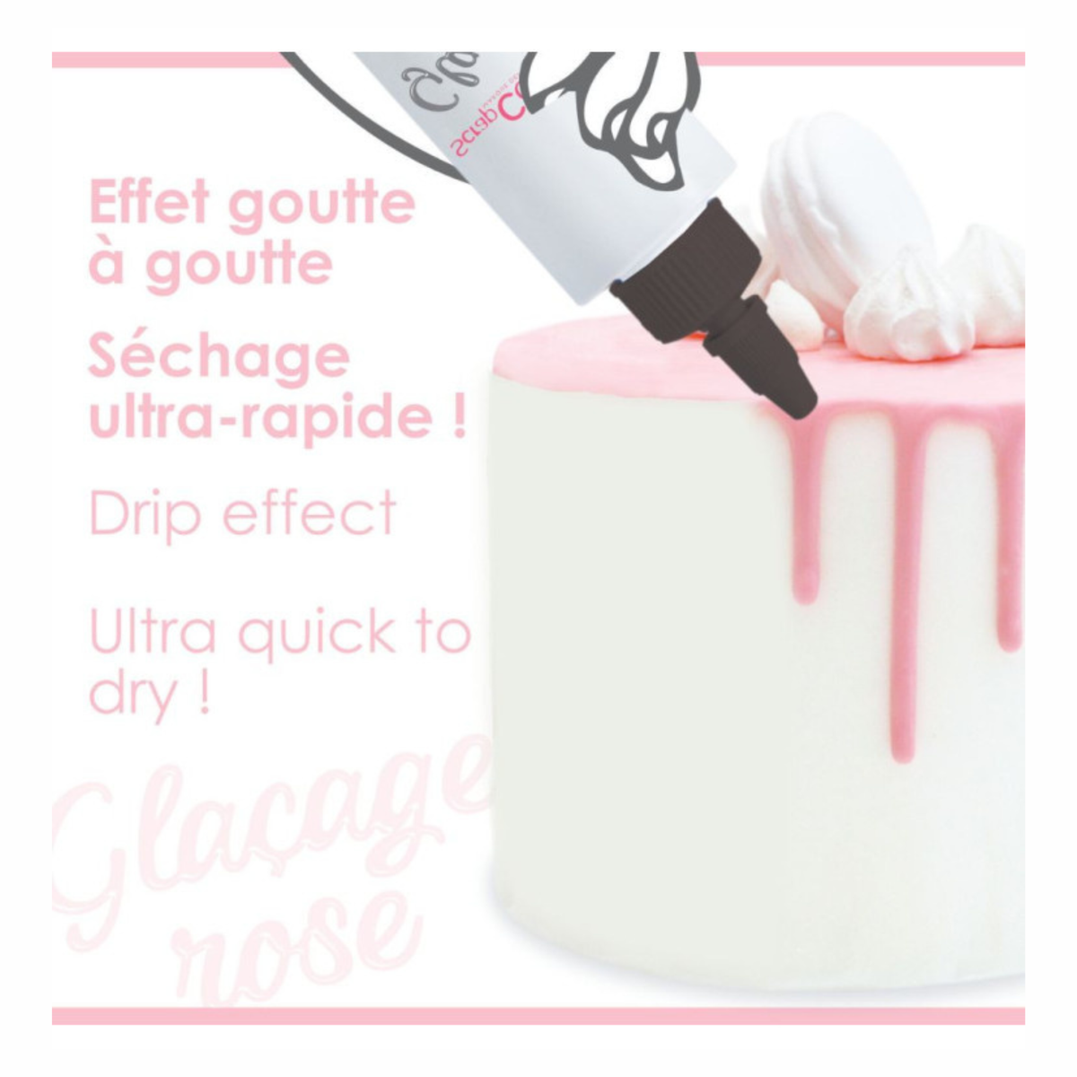 ScrapCooking - Glaçage rose goût chocolat pour drip cake 130 g