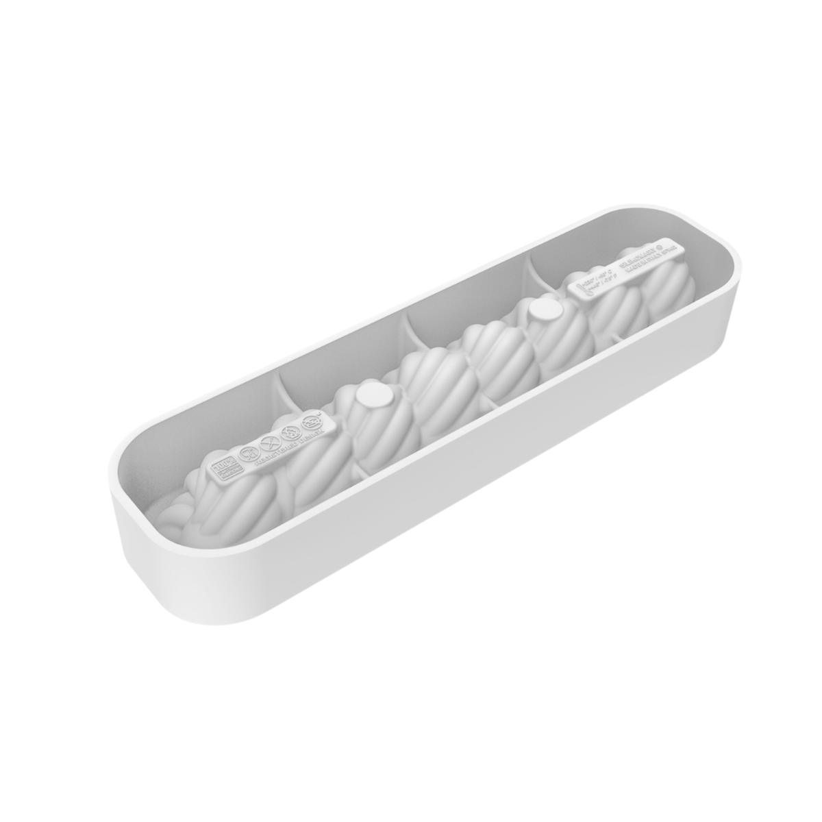 Moule à bûche vue intérieure avec insert décor torsadé