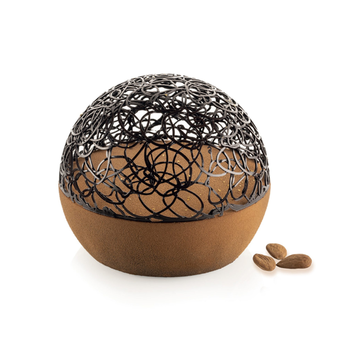 Entremets sphérique au chocolat réalisé avec le moule