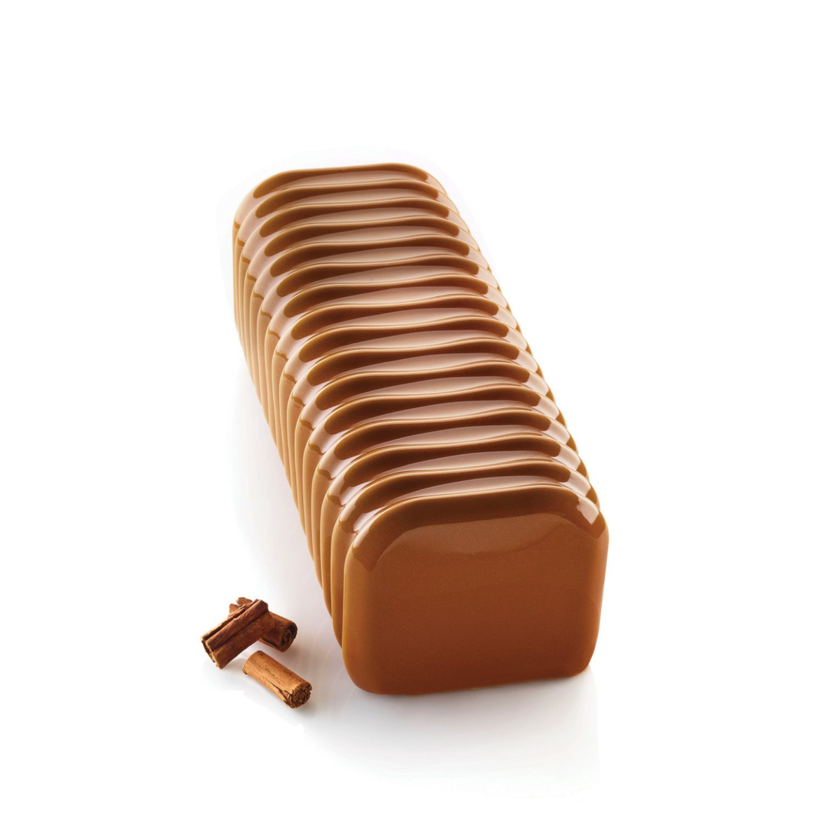 Bûche striée effet caramel