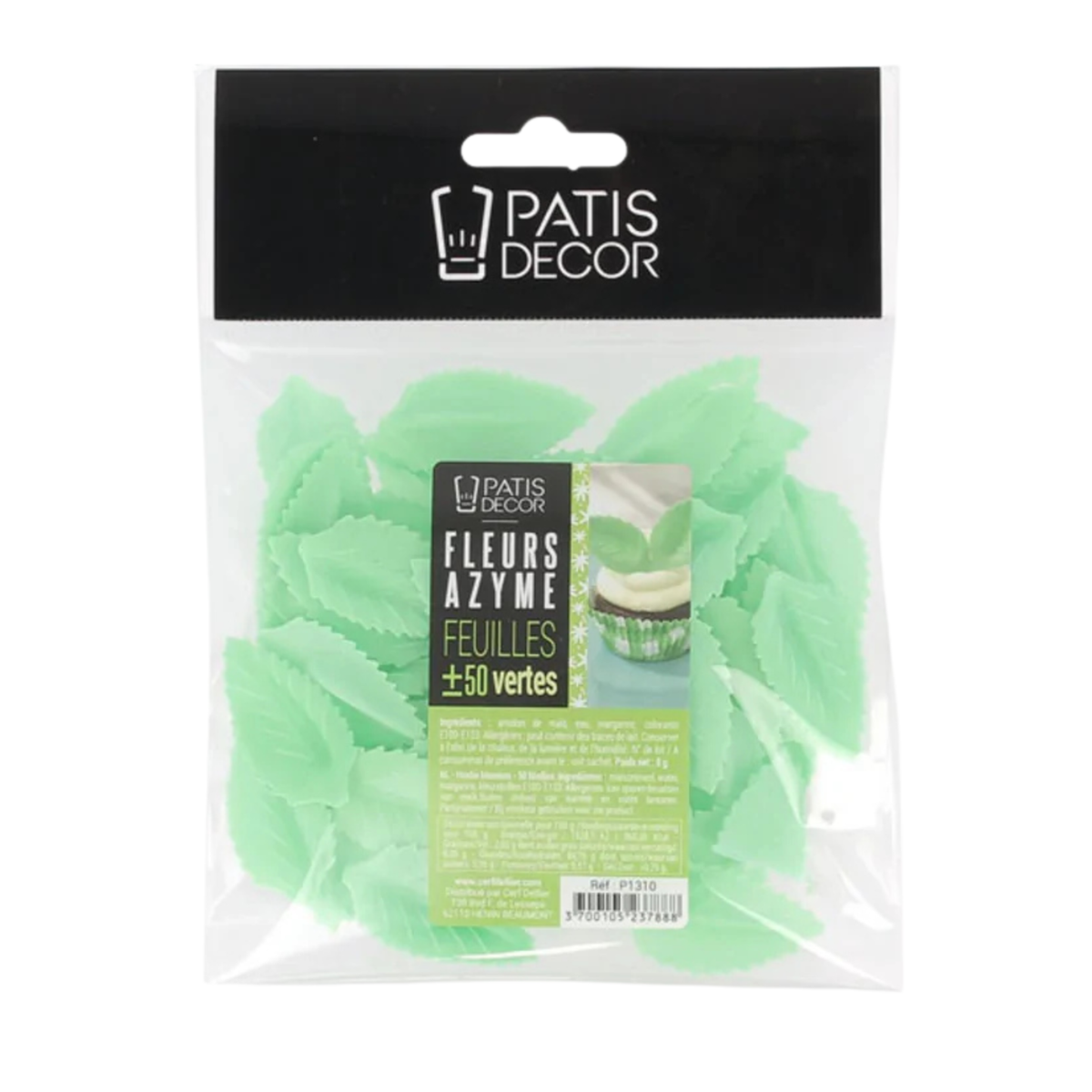 Sachet de feuilles vertes en azyme Patisdécor