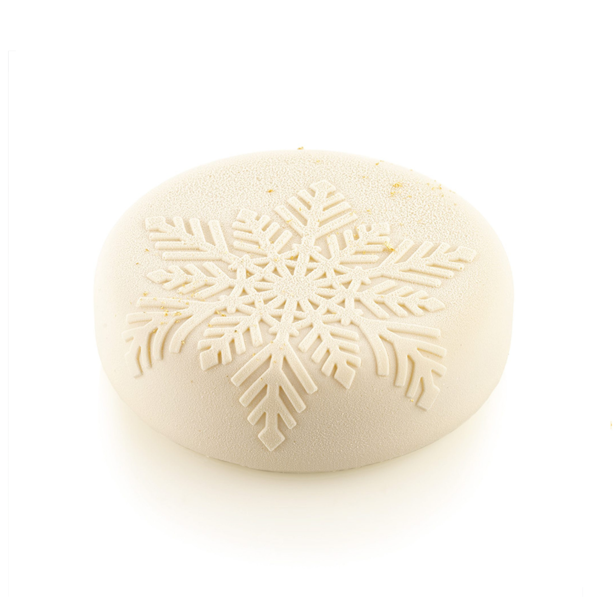 Entremets rond avec motif flocon de neige en relief