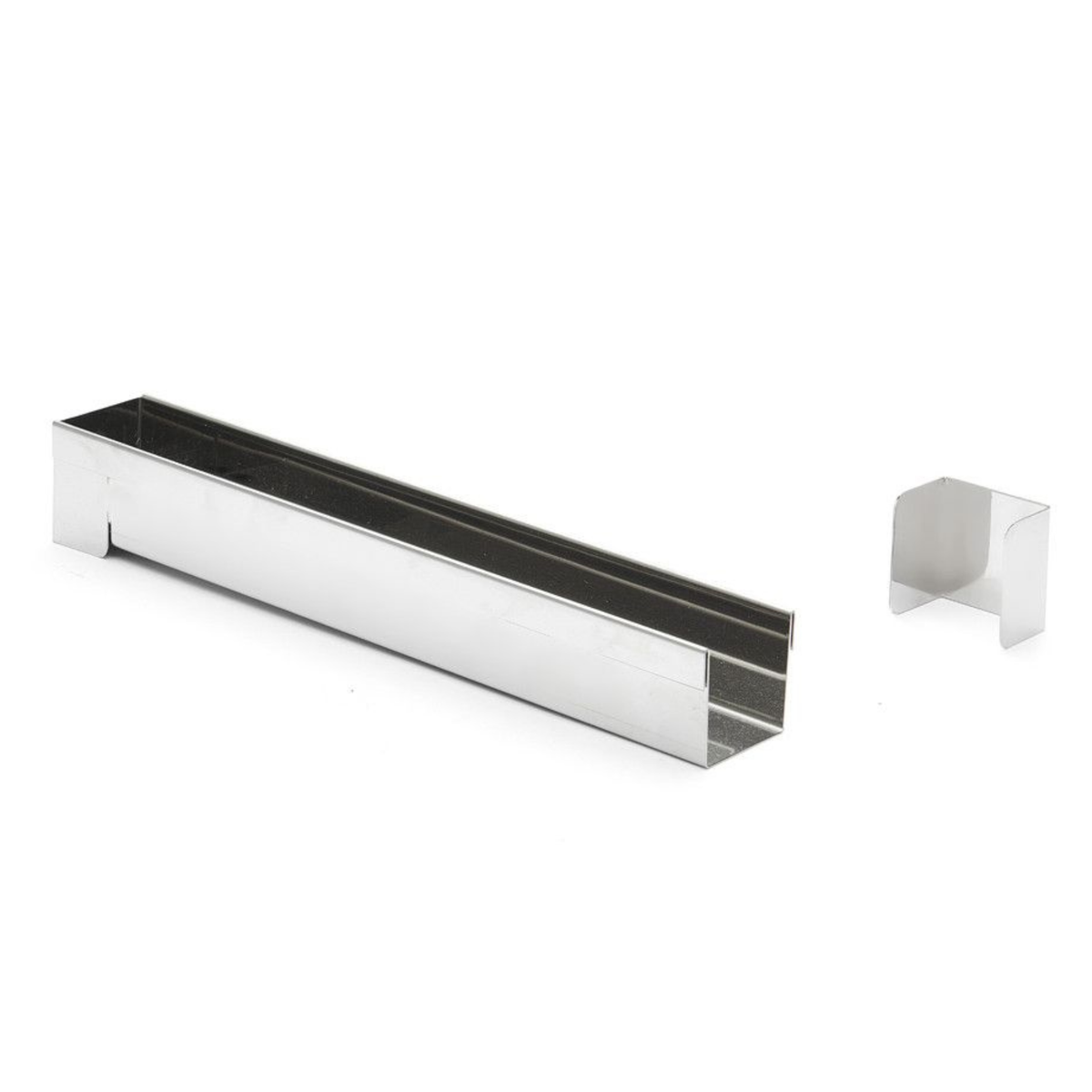 Gouttière à bûche carrée démontable en inox De Buyer avec embouts amovibles