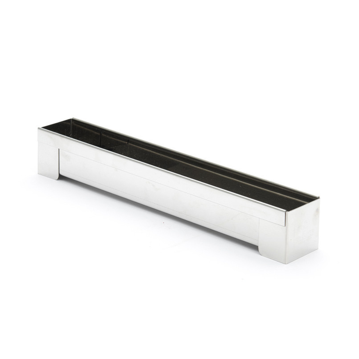 Gouttière à bûche carrée démontable en inox De Buyer avec embouts amovibles