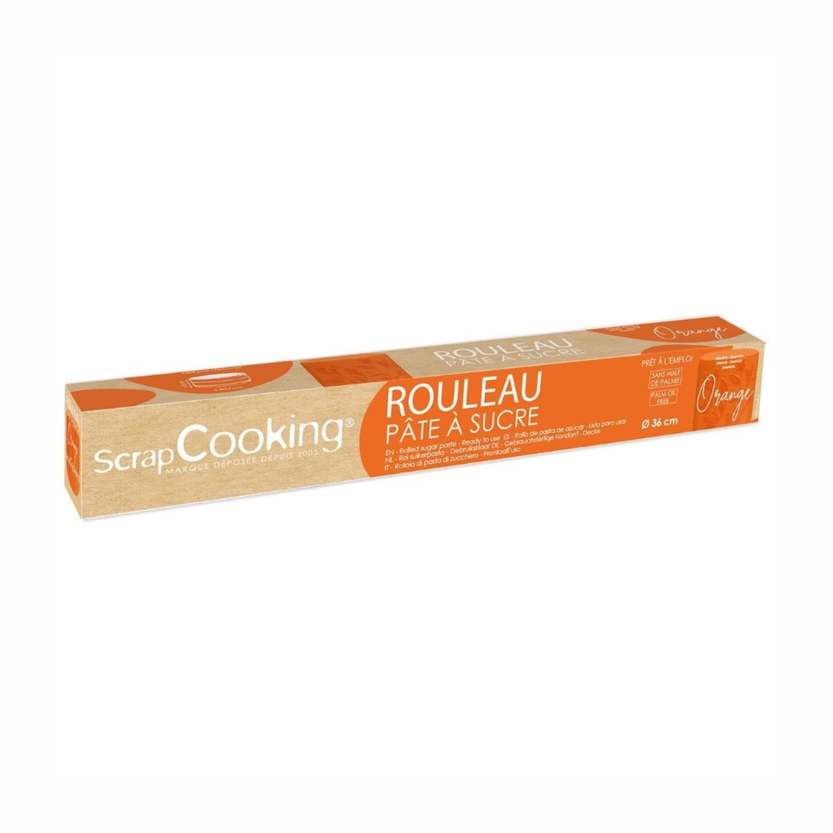 ScrapCooking - Rouleau de pâte à sucre orange 430 g DDM 05.02.2026