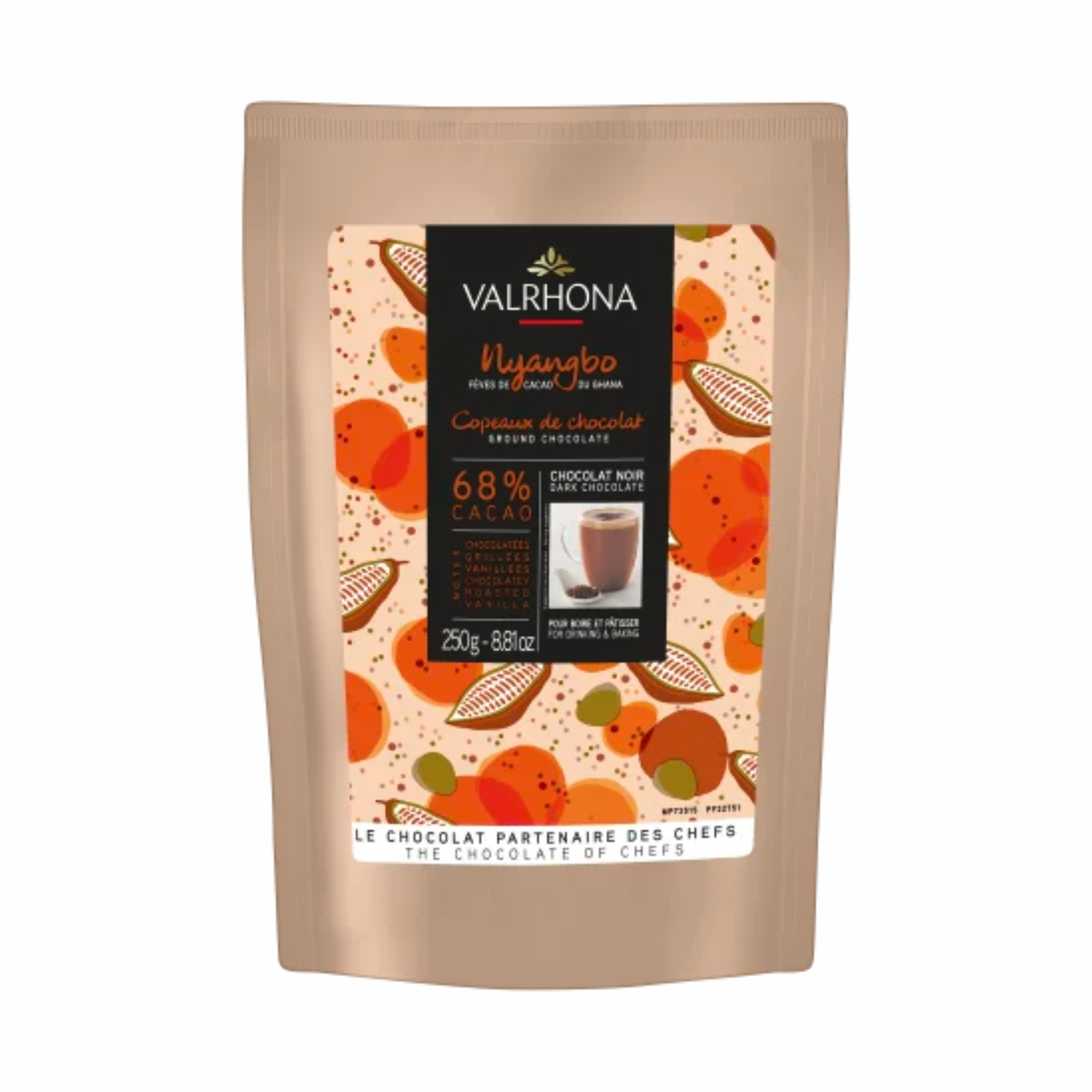 Copeaux de chocolat noir Nyangbo 68 % 250 g