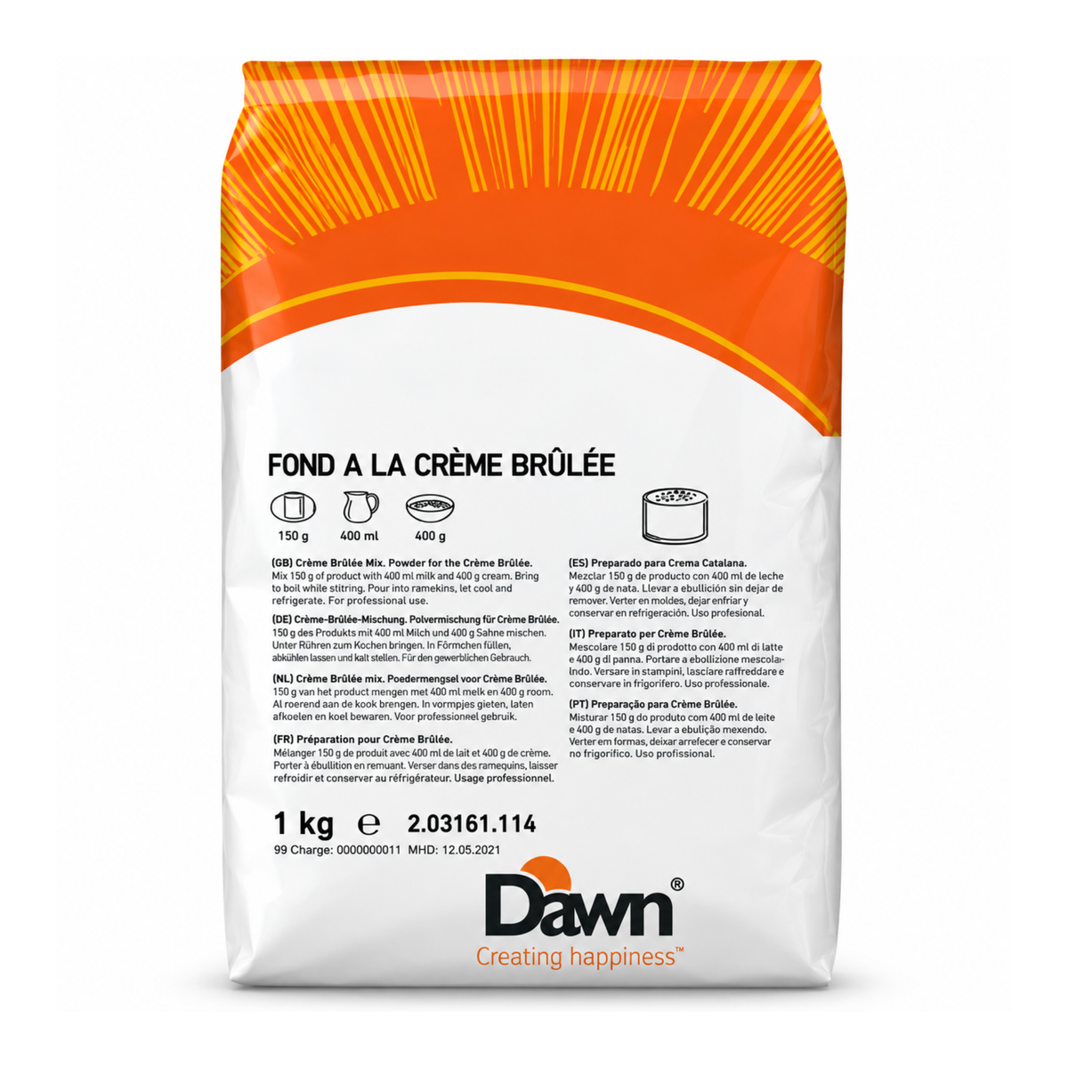 Dawn Caullet - Préparation pour mousse Fond Crème Brûlée 1 kg