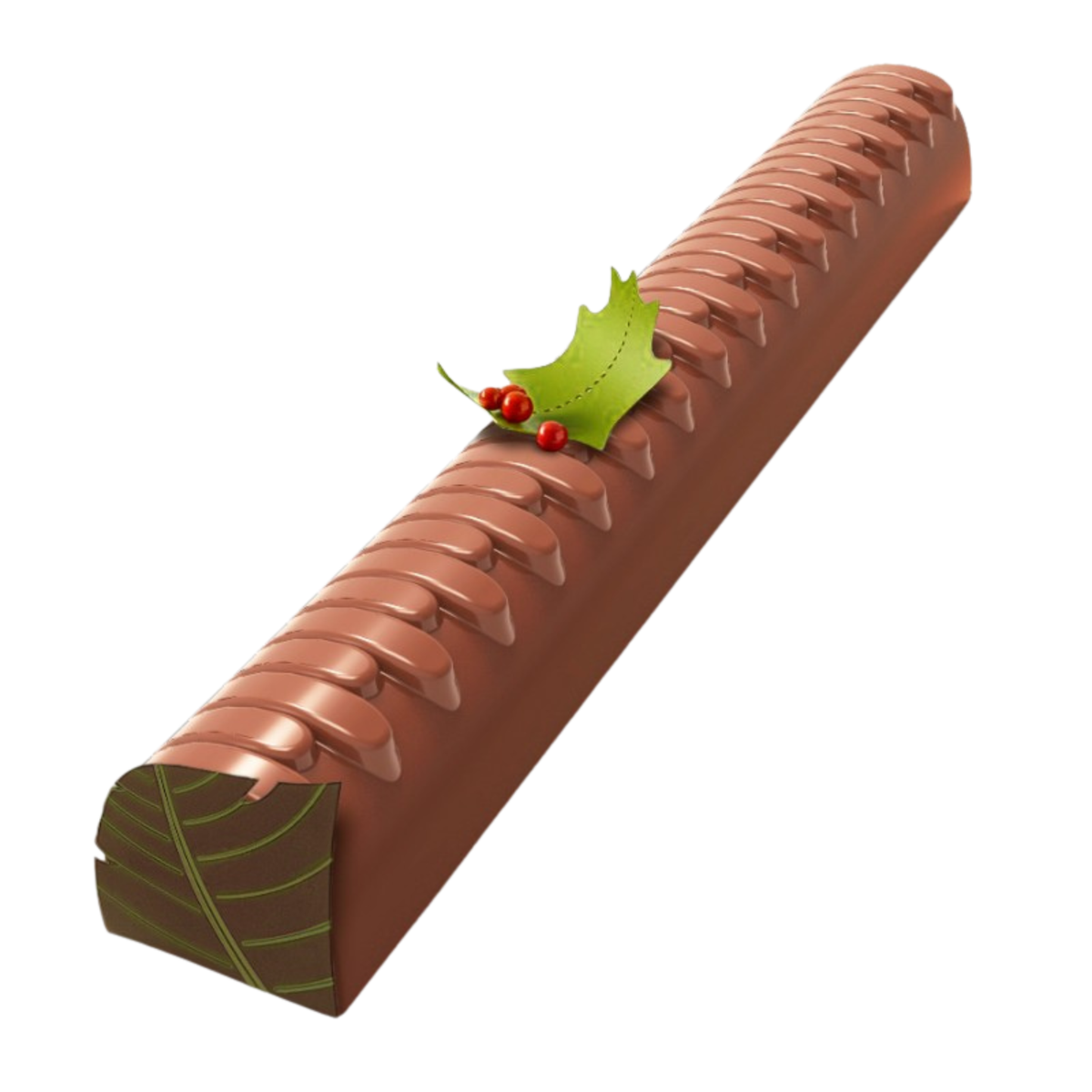Moule à bûche longue de Noël Piano en PET 50 cm Déco Relief 