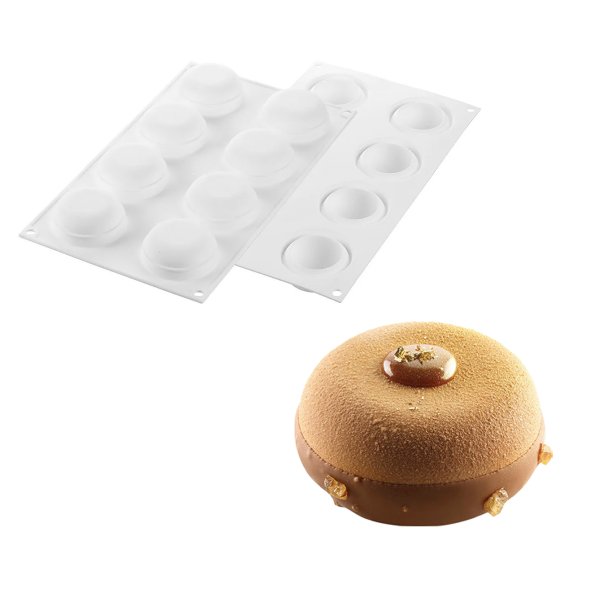 Moule silicone Silikomart 8 empreintes avec entremets individuels