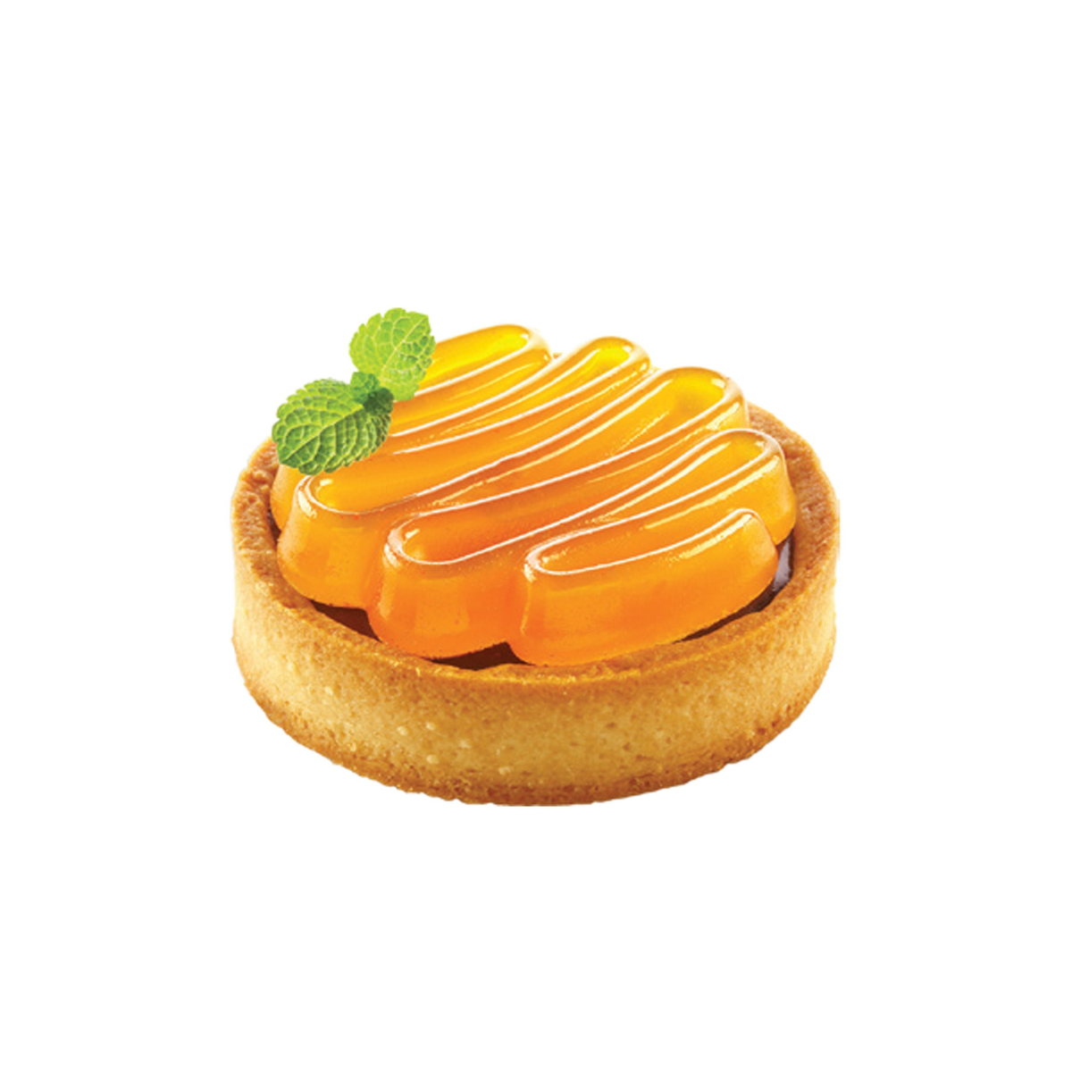 Tartelette individuelle orange avec décor ondulé