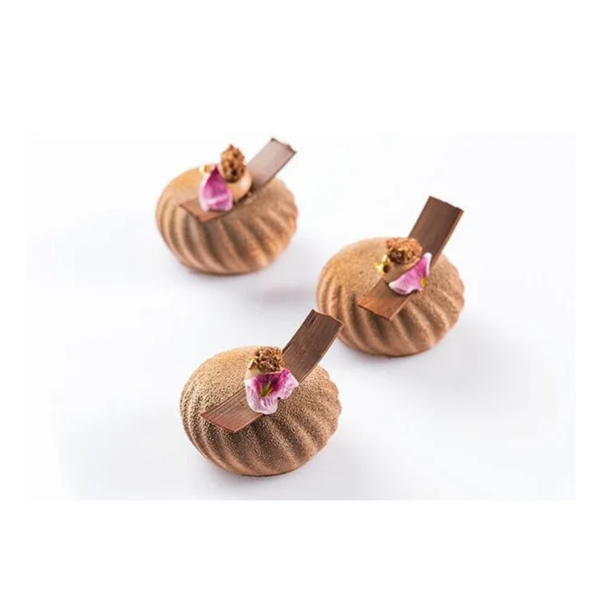 Entremets individuels réalisés avec moule silicone Silikomart