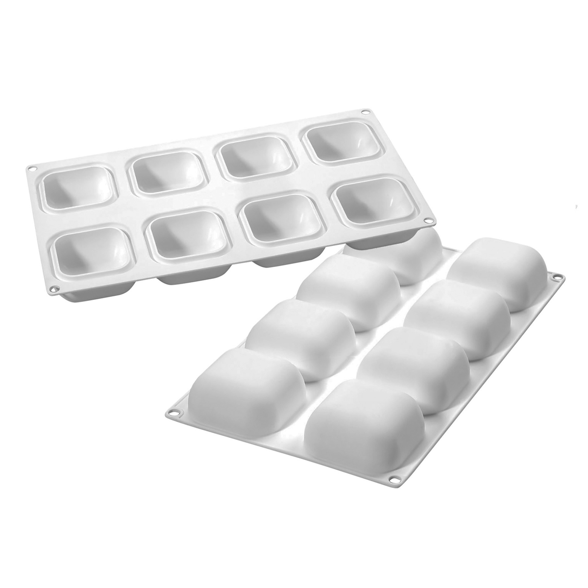 Moule silicone 8 Carrés bombés – Vue du moule