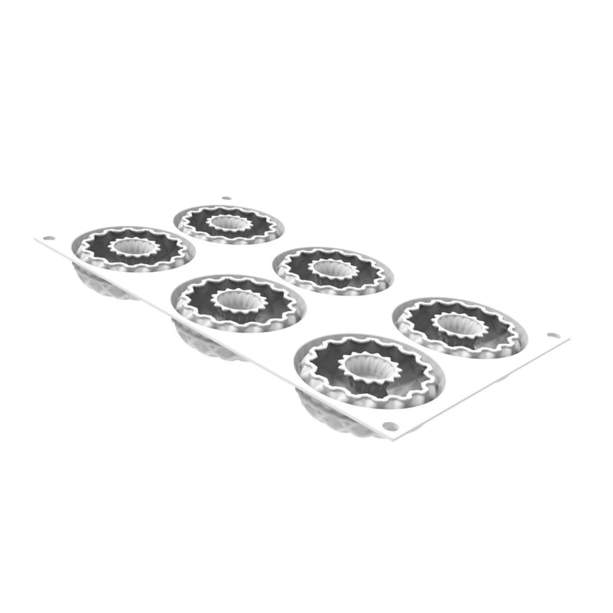 Moule silicone 6 empreintes couronnes facettées vue intérieure