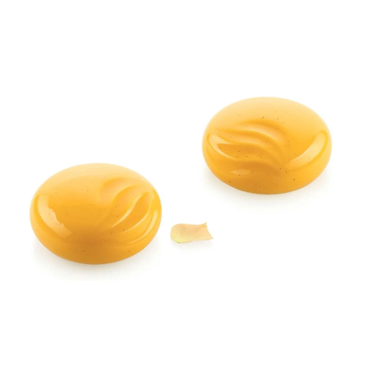 Entremets individuels ronds orange avec motif ondulé