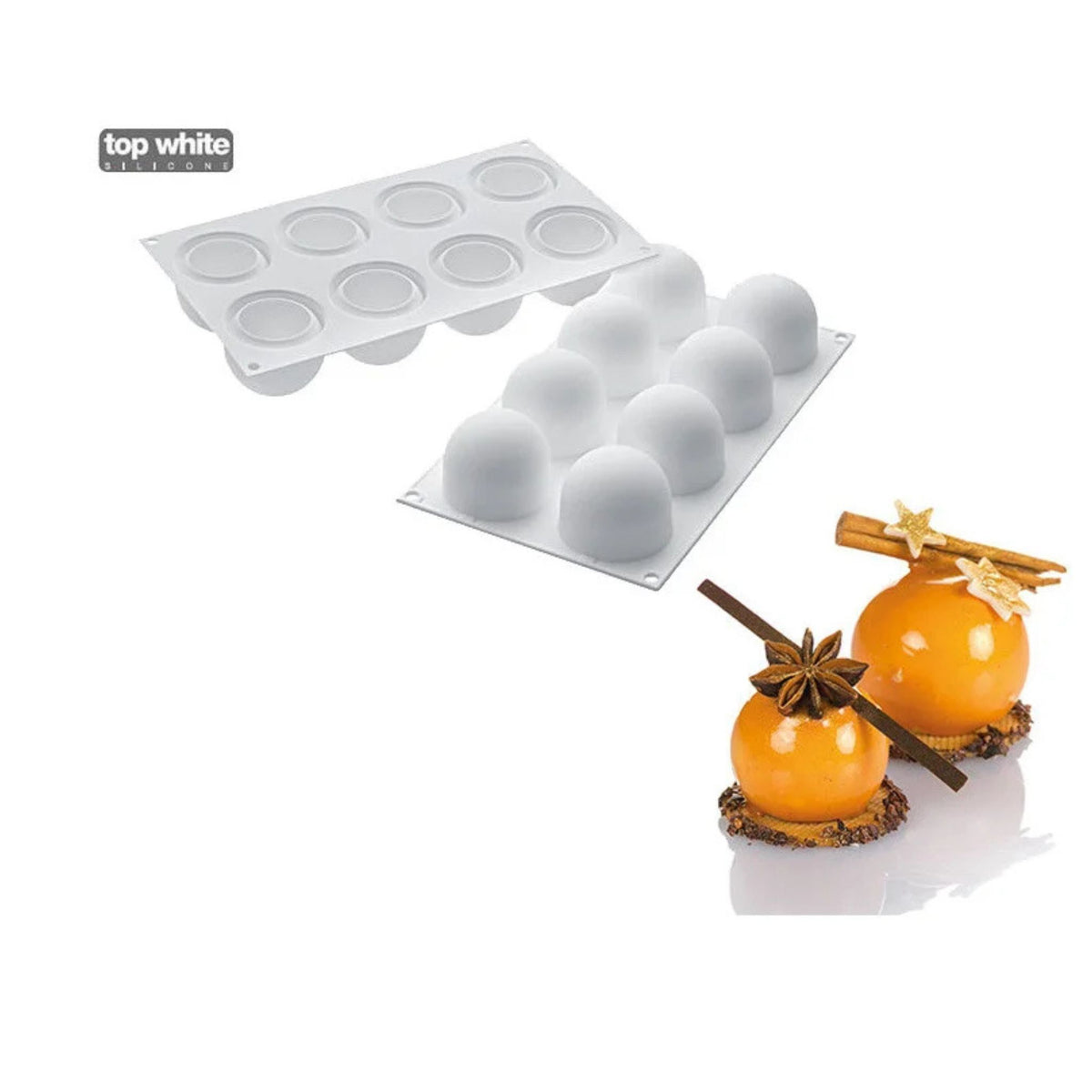 Moule silicone Truffes Silikomart 8 empreintes avec entremets sphériques