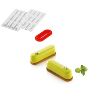 Moule silicone 12 mini éclairs avec découpoir – Entremets individuels