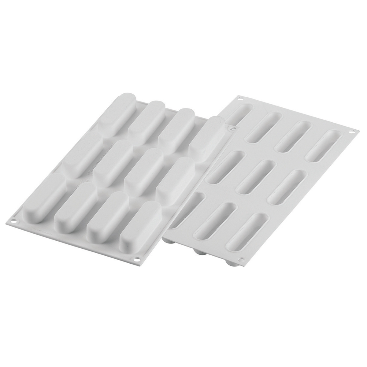 Moule silicone 12 mini éclairs Caroline – Vue avant et arrière