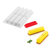 Moule silicone 8 empreintes rectangulaires avec découpoir – Entremets individuels