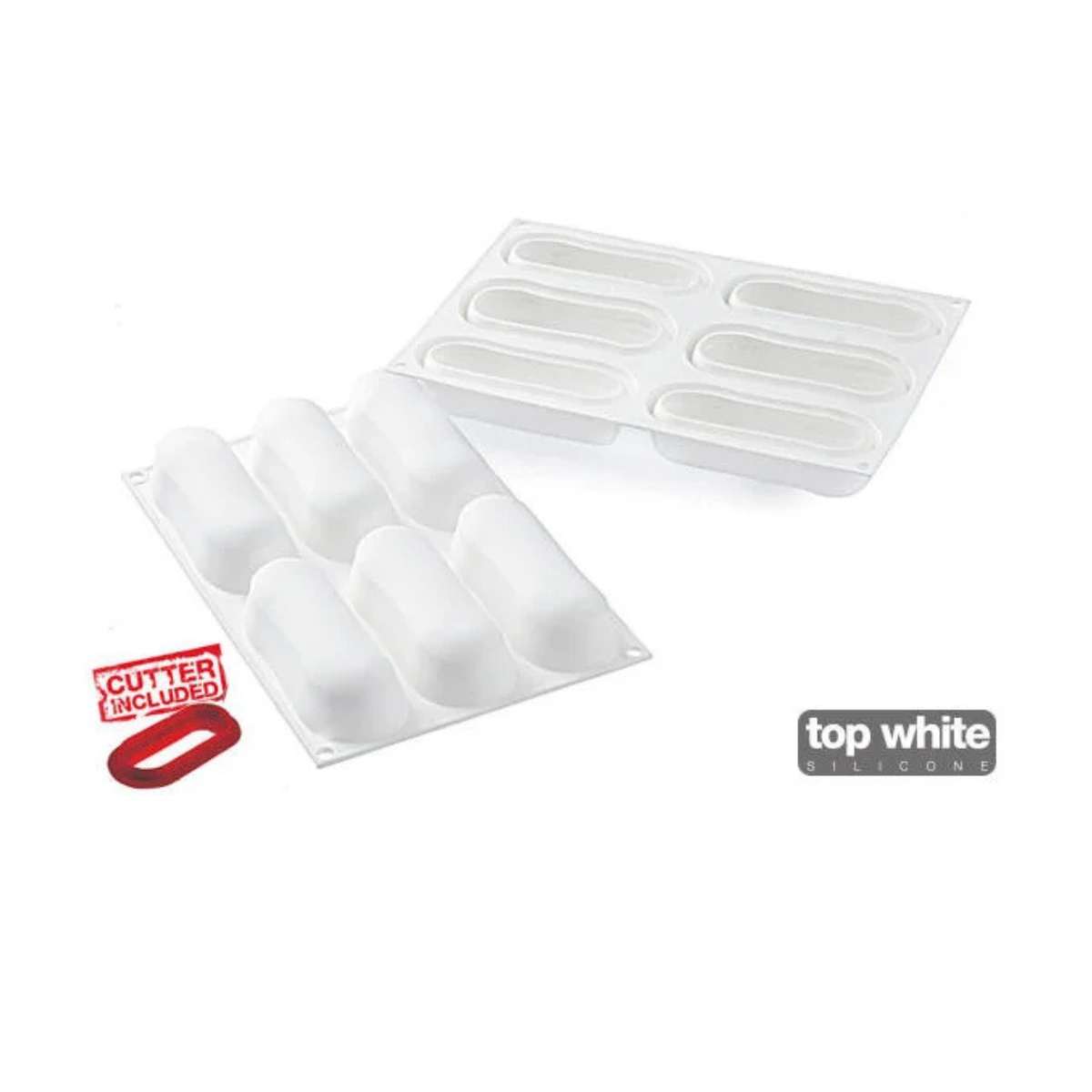 Moule silicone Finger 6 empreintes avec découpoir inclus