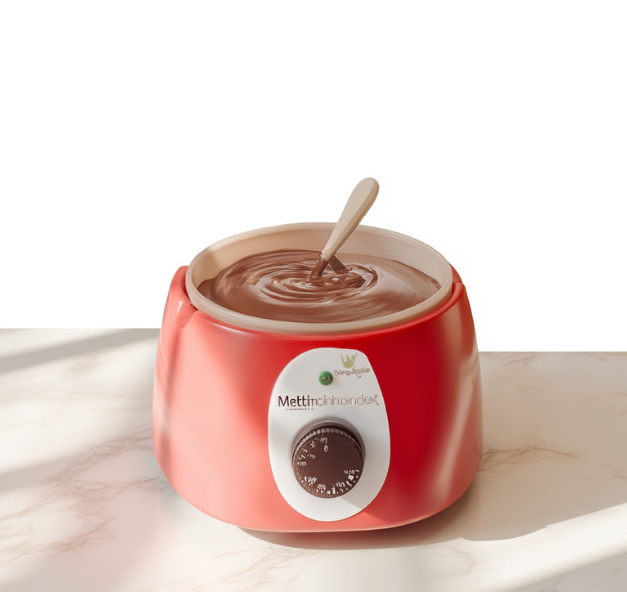 Tempéreuse à chocolat avec cuve et chocolat fondu