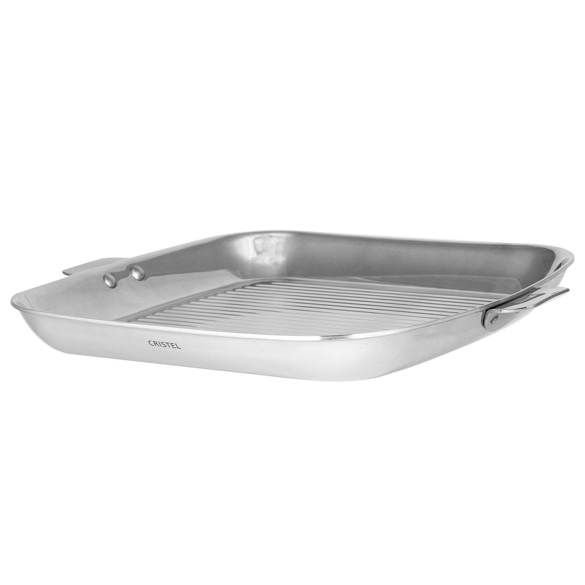 Gril carré en inox Cristel avec anses amovibles